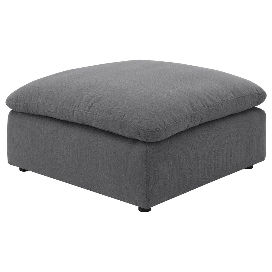 Hobson Square Upholstered Ottoman Charcoal view 4
