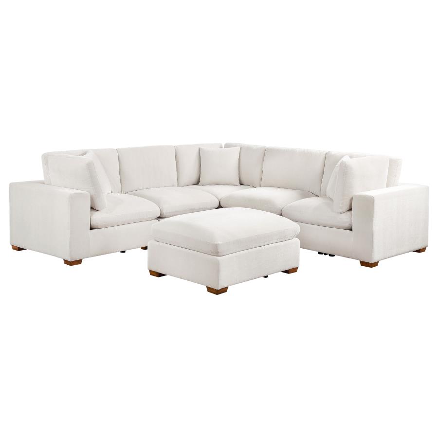 Lakeview 6-piece Upholstered Modular Sectional Sofa Ivory view 2