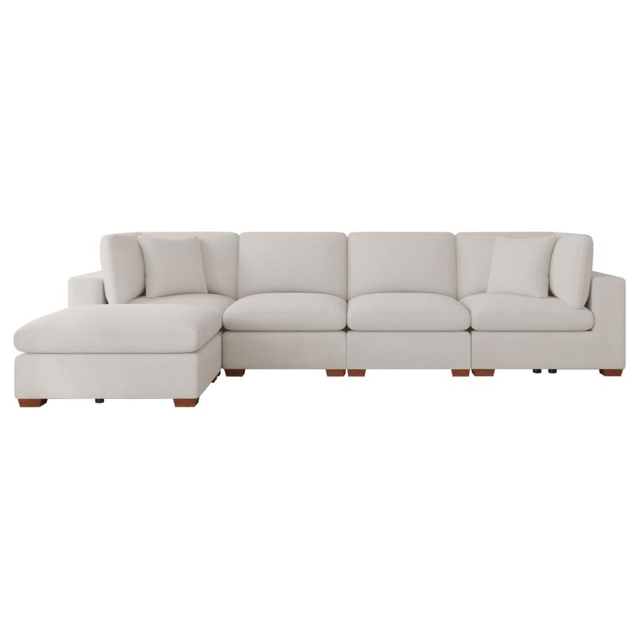 Lakeview 5-piece Upholstered Modular Sectional Sofa Ivory view 2