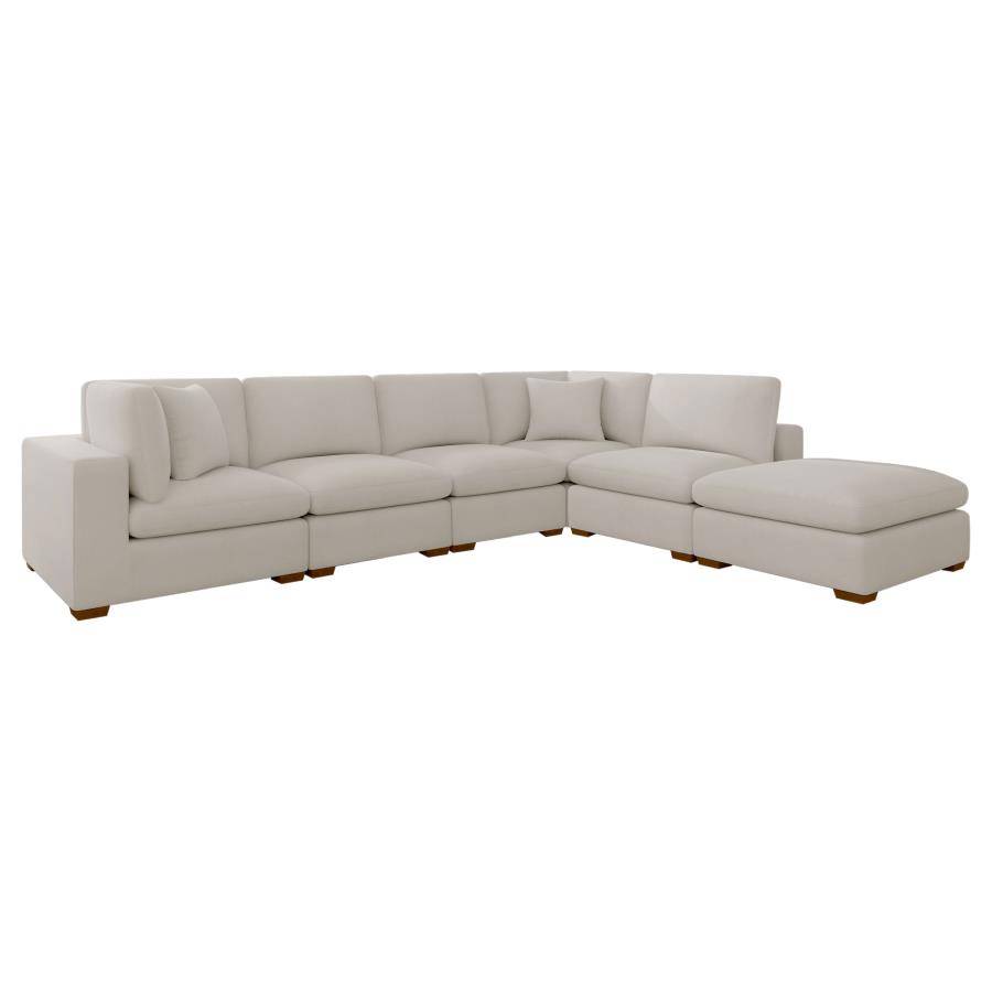 Lakeview 6-piece Upholstered Modular Sectional Sofa Ivory view 3