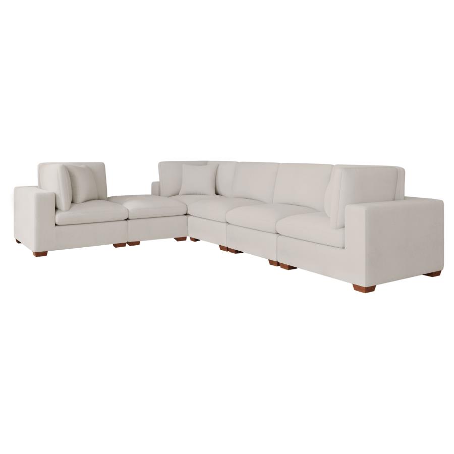 Lakeview 6-piece Upholstered Modular Sectional Sofa Ivory view 4
