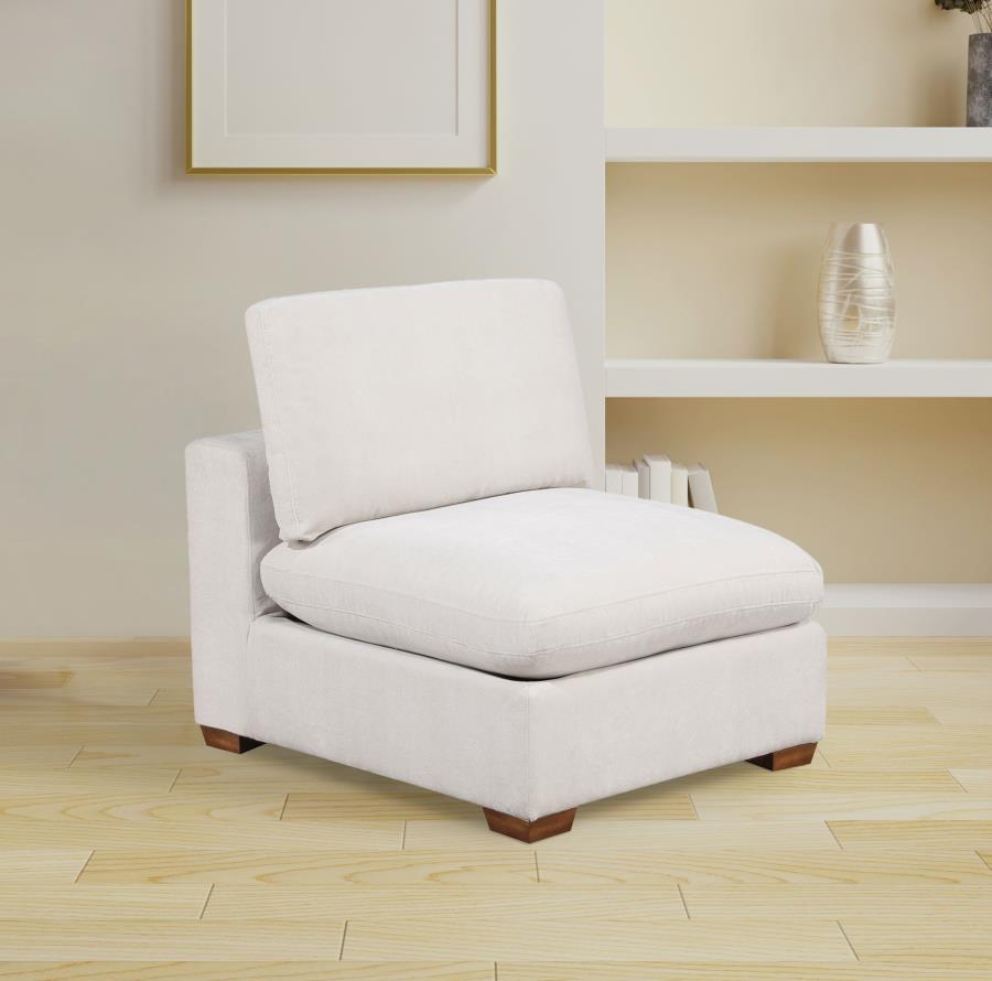 Lakeview Upholstered Armless Chair Ivory view 2
