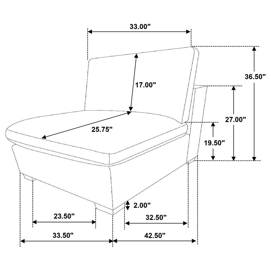 Lakeview Upholstered Armless Chair Ivory view 7