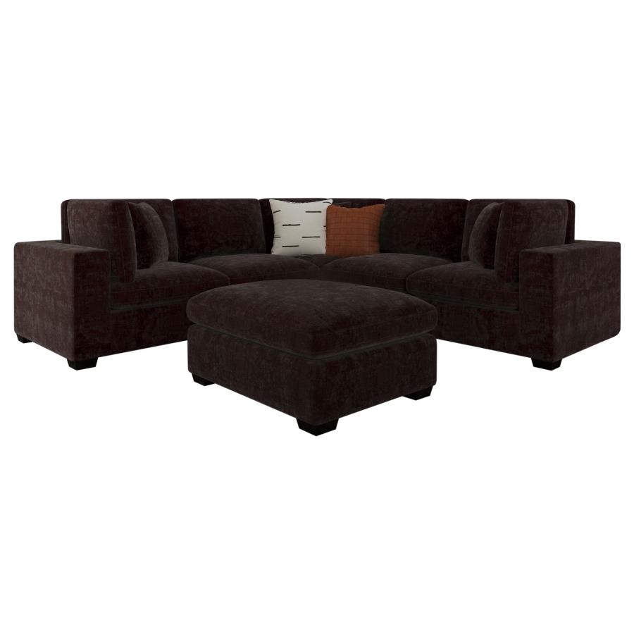 Lakeview 6-piece Upholstered Modular Sectional Chocolate view 3