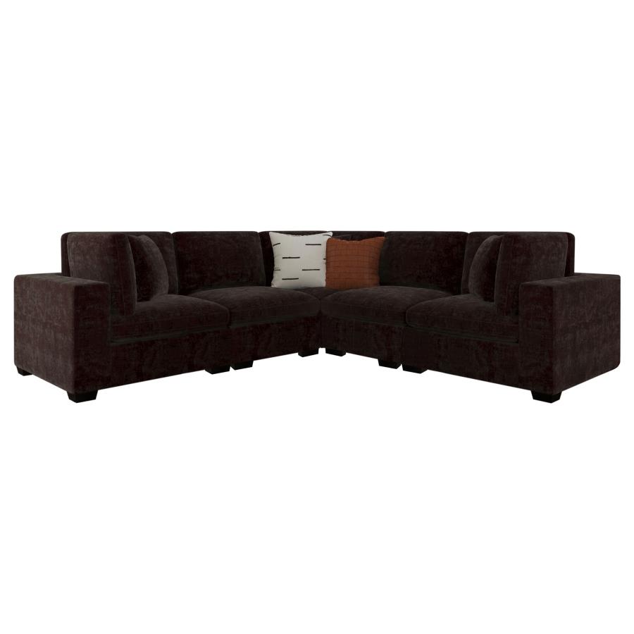 Lakeview 6-piece Upholstered Modular Sectional Chocolate view 4