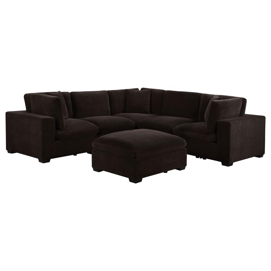 Lakeview 6-piece Upholstered Modular Sectional Chocolate view 5
