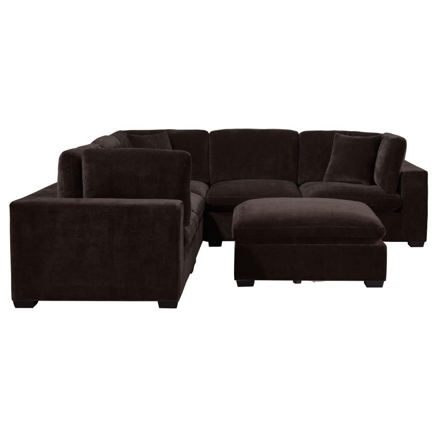 Lakeview 6-piece Upholstered Modular Sectional Chocolate view 6