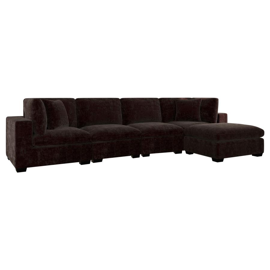 Lakeview 5-piece Upholstered Modular Sectional Chocolate view 2