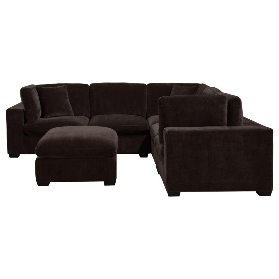 Lakeview 5-piece Upholstered Modular Sectional Chocolate view 6