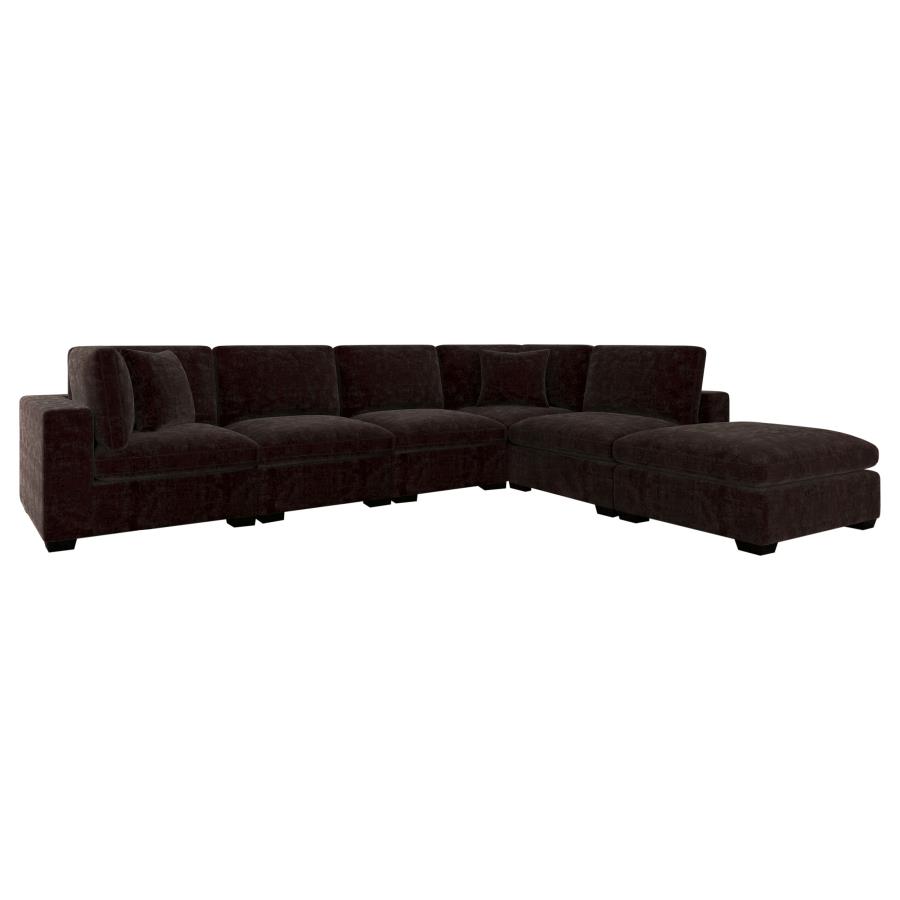 Lakeview 6-piece Upholstered Modular Sectional Chocolate view 3