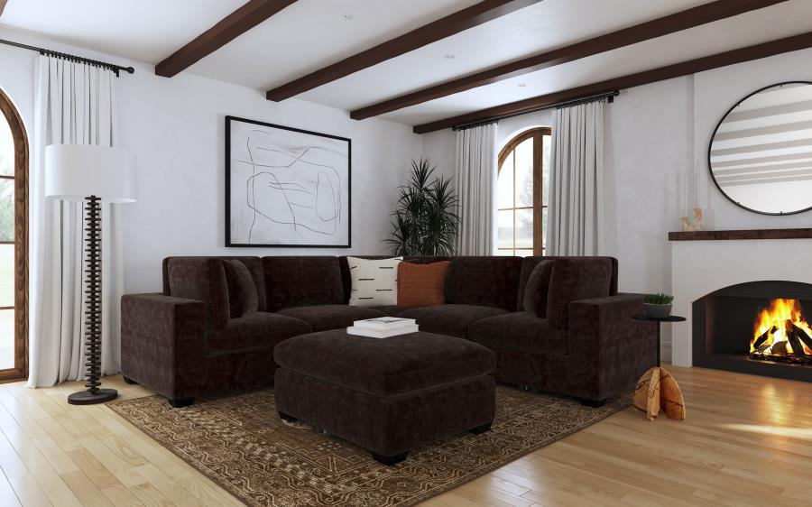 Lakeview Rectangular Upholstered Ottoman Dark Chocolate view 7