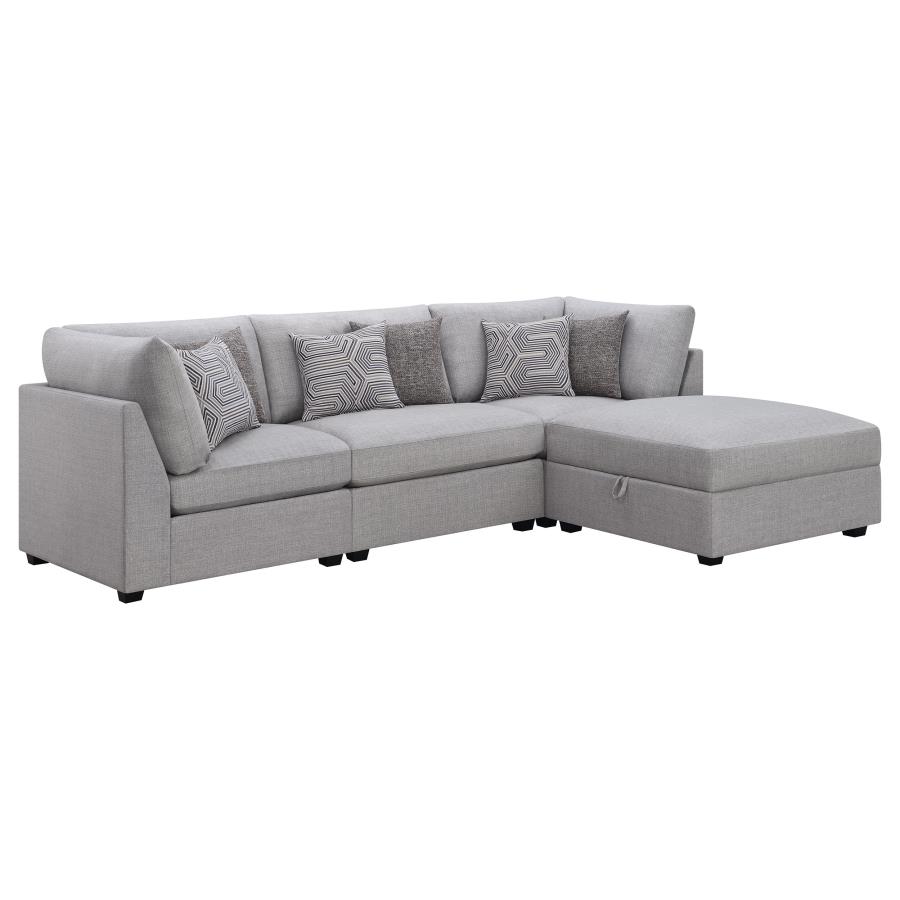 Cambria 4-piece Upholstered Modular Sectional Sofa Grey view 2