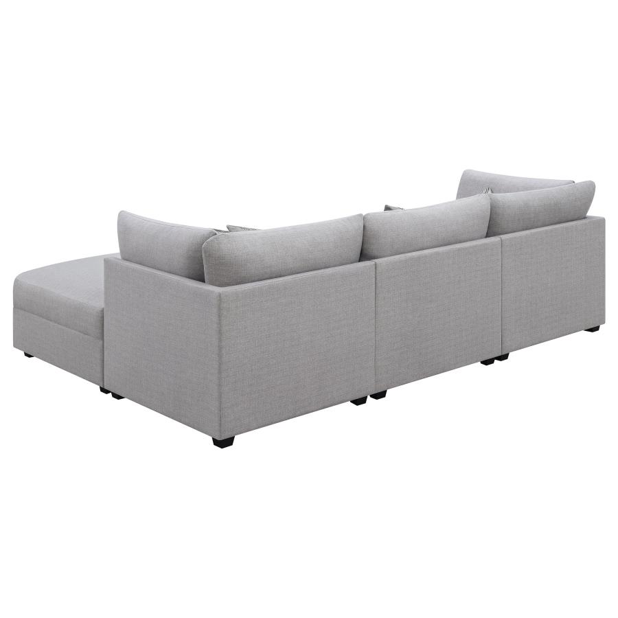 Cambria 4-piece Upholstered Modular Sectional Sofa Grey view 5