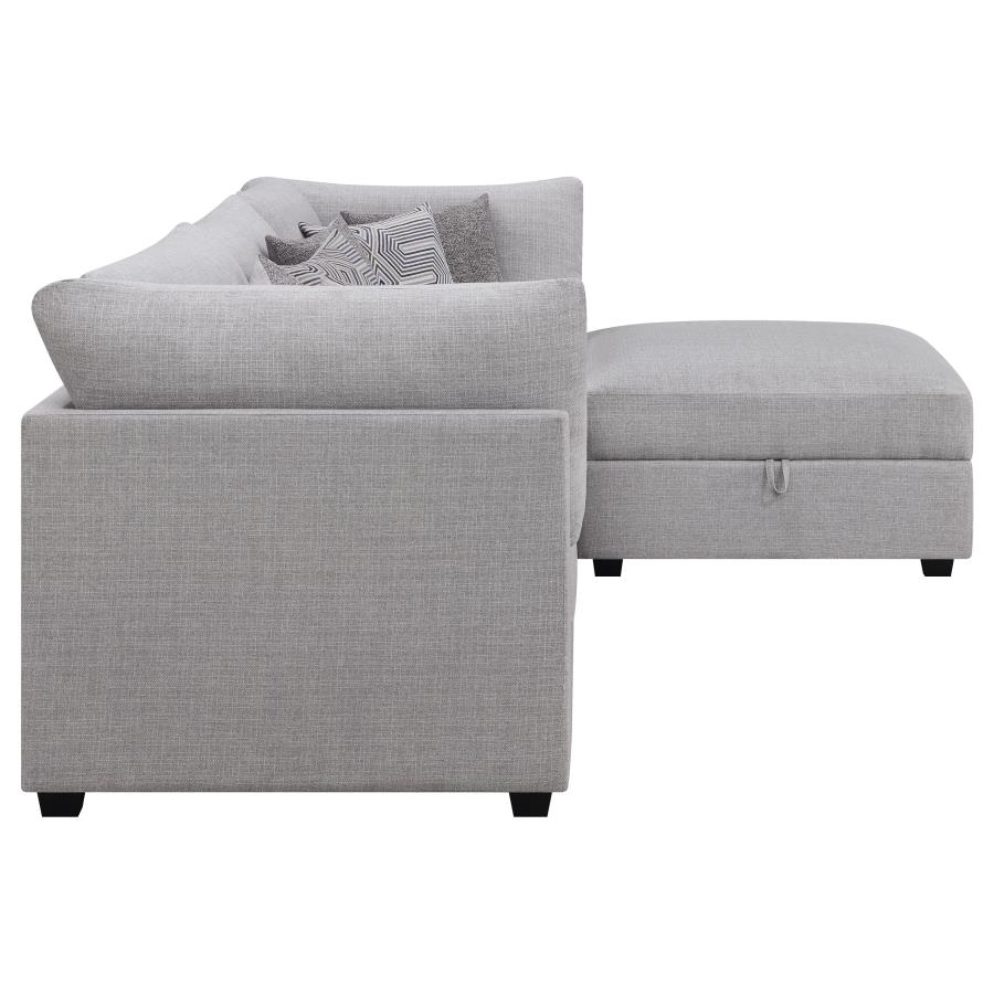 Cambria 4-piece Upholstered Modular Sectional Sofa Grey view 6