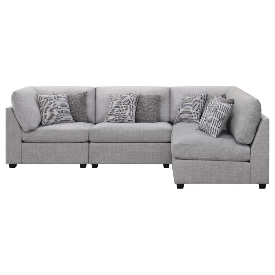Cambria 4-piece Upholstered Modular Sectional Sofa Grey view 3