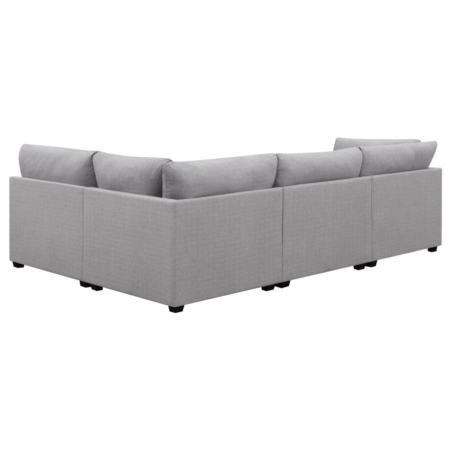 Cambria 4-piece Upholstered Modular Sectional Sofa Grey view 4