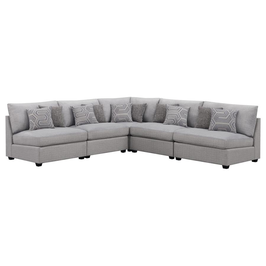 Cambria 5-piece Upholstered Modular Sectional Sofa Grey view 2