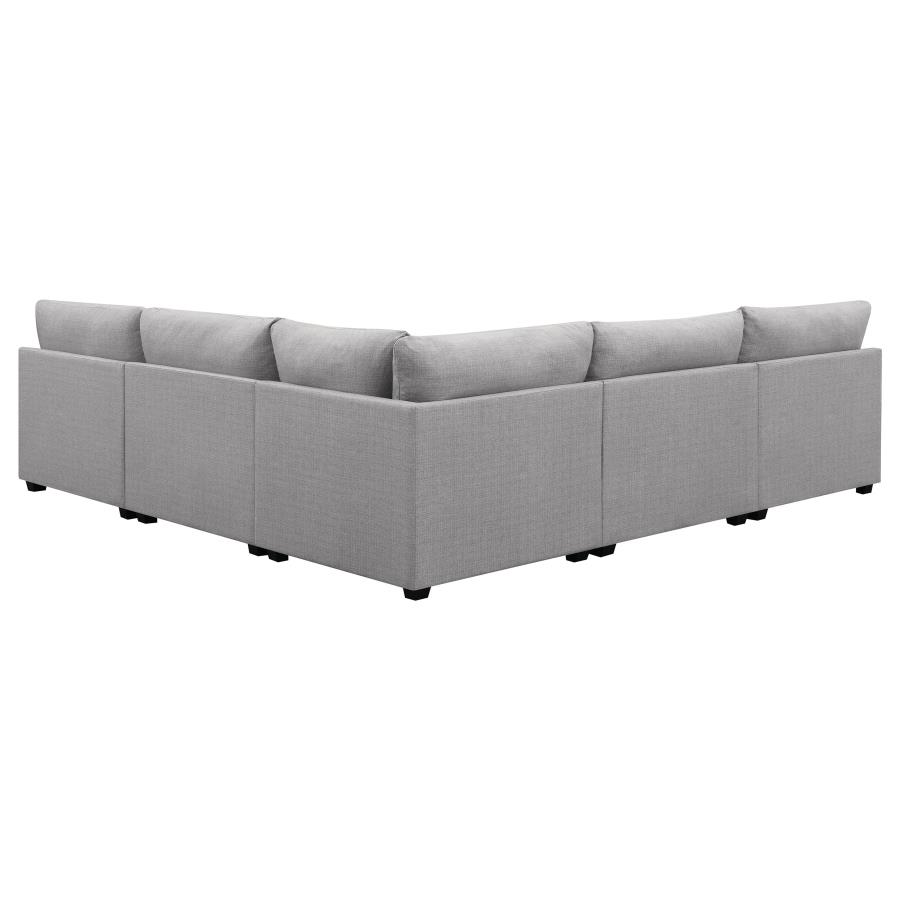 Cambria 5-piece Upholstered Modular Sectional Sofa Grey view 3