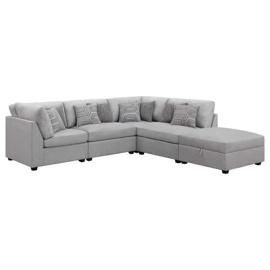 Cambria 5-piece Upholstered Modular Sectional Sofa Grey view 2