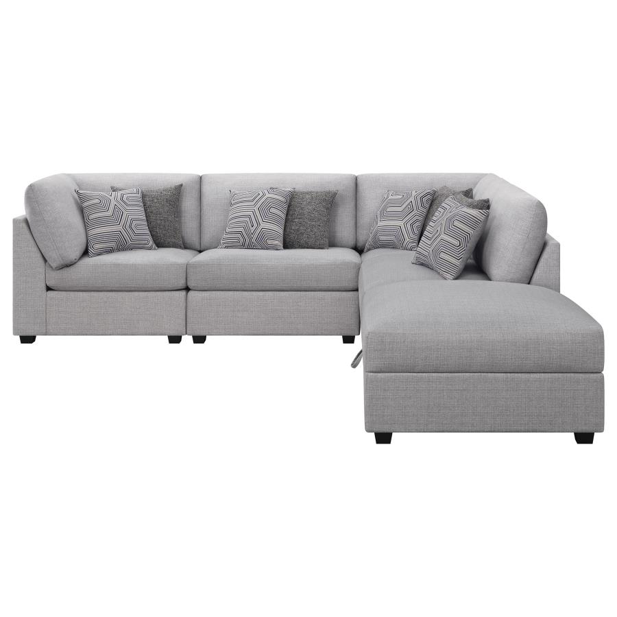 Cambria 5-piece Upholstered Modular Sectional Sofa Grey view 3