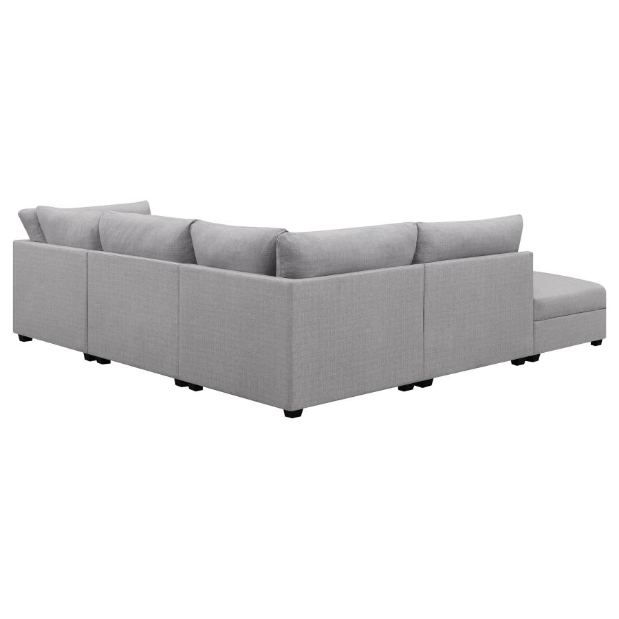 Cambria 5-piece Upholstered Modular Sectional Sofa Grey view 4