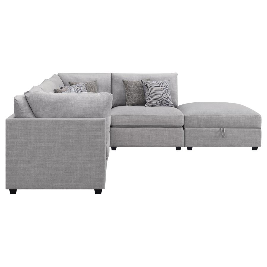 Cambria 5-piece Upholstered Modular Sectional Sofa Grey view 5