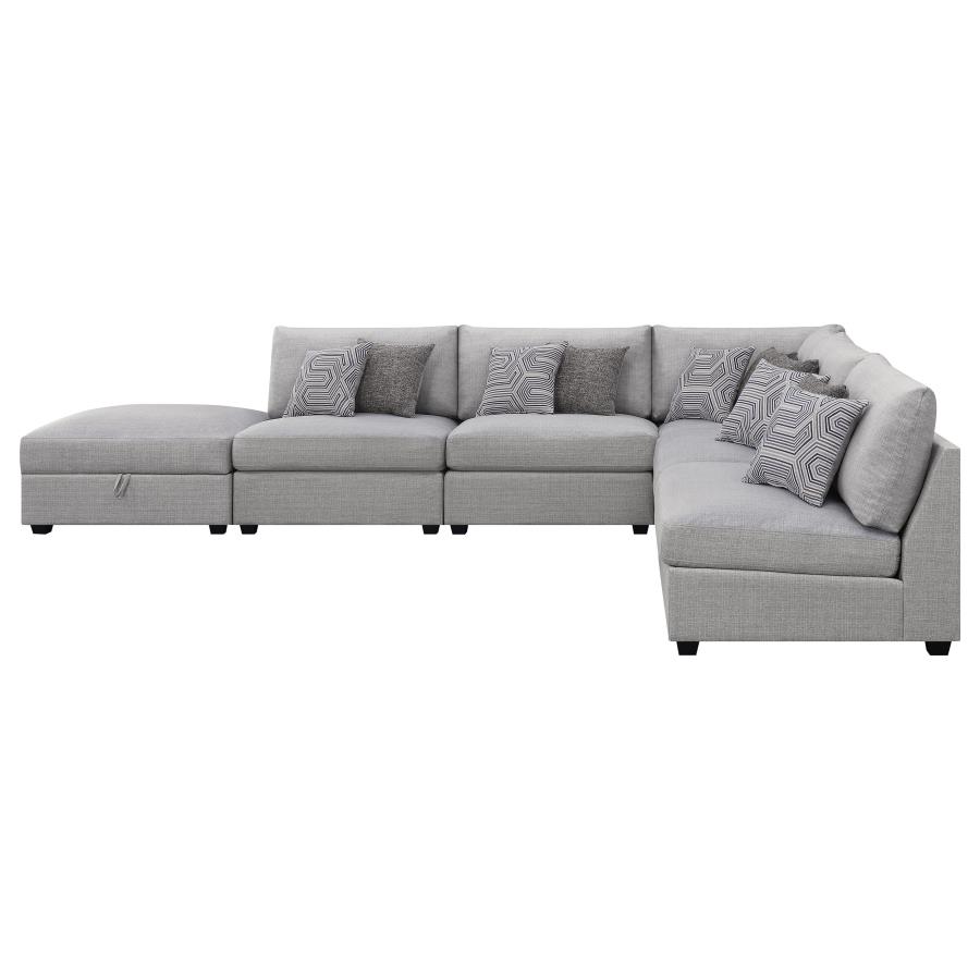 Cambria 6-piece Upholstered Modular Sectional Sofa Grey view 3