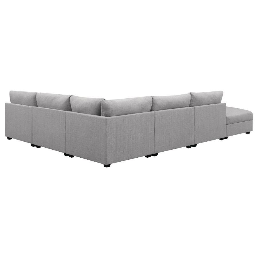 Cambria 6-piece Upholstered Modular Sectional Sofa Grey view 4