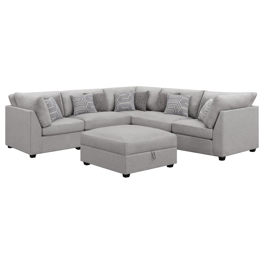 Cambria 6-piece Upholstered Modular Sectional Sofa Grey view 2