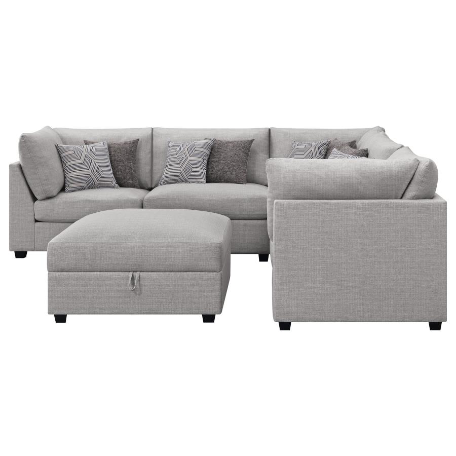 Cambria 6-piece Upholstered Modular Sectional Sofa Grey view 3