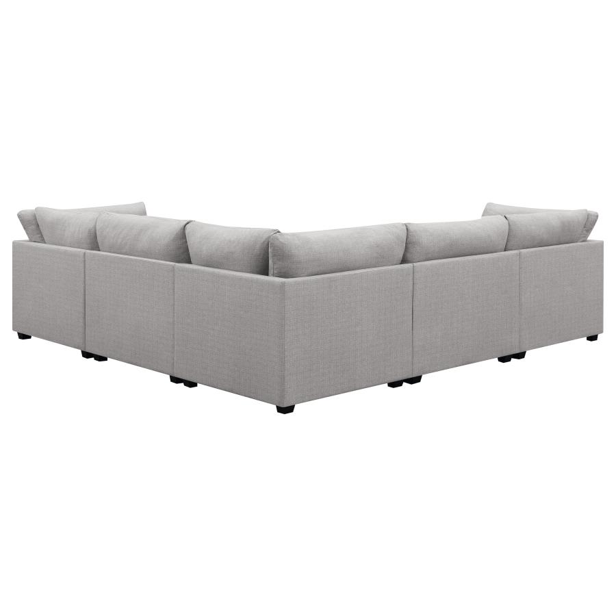 Cambria 6-piece Upholstered Modular Sectional Sofa Grey view 4