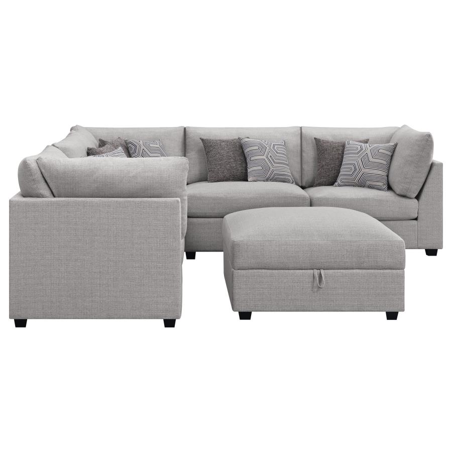 Cambria 6-piece Upholstered Modular Sectional Sofa Grey view 5