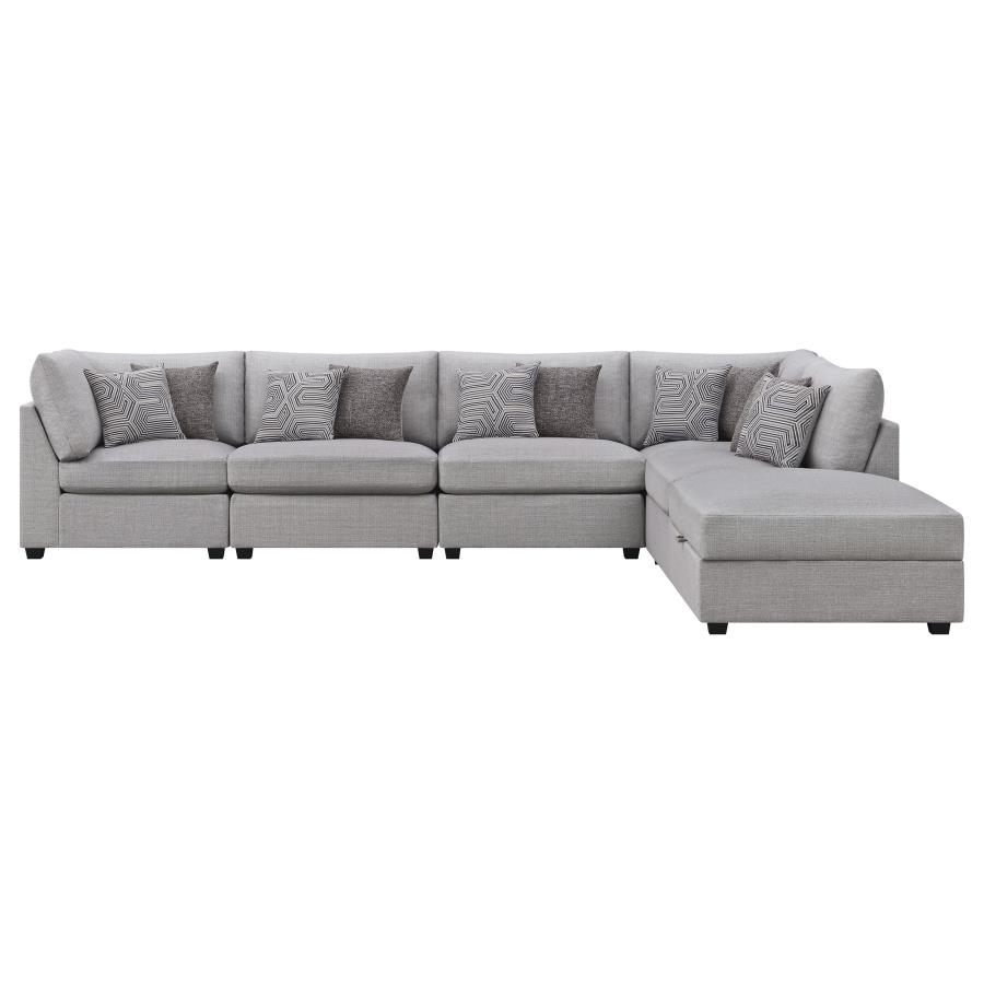 Cambria 6-piece Upholstered Modular Sectional Sofa Grey view 3