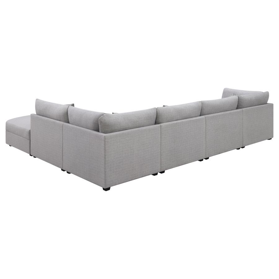 Cambria 6-piece Upholstered Modular Sectional Sofa Grey view 4