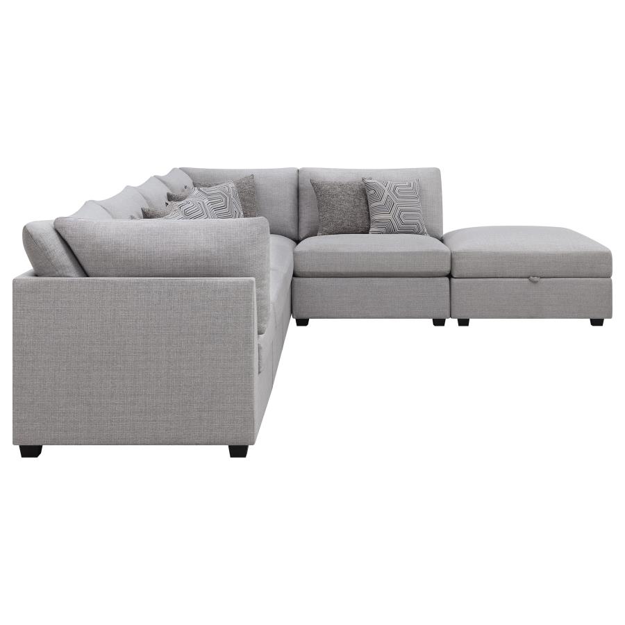 Cambria 6-piece Upholstered Modular Sectional Sofa Grey view 5