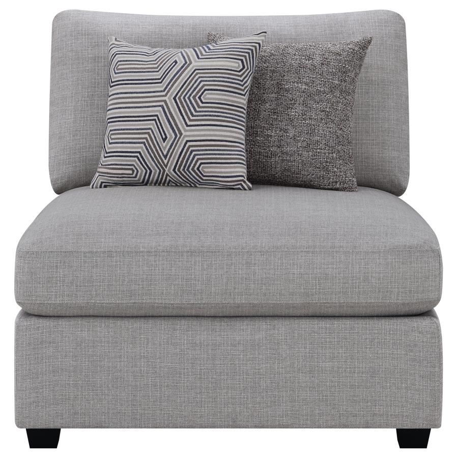 Cambria Upholstered Armless Chair Grey view 3