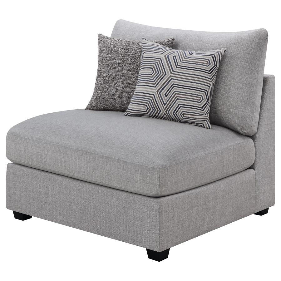Cambria Upholstered Armless Chair Grey view 4