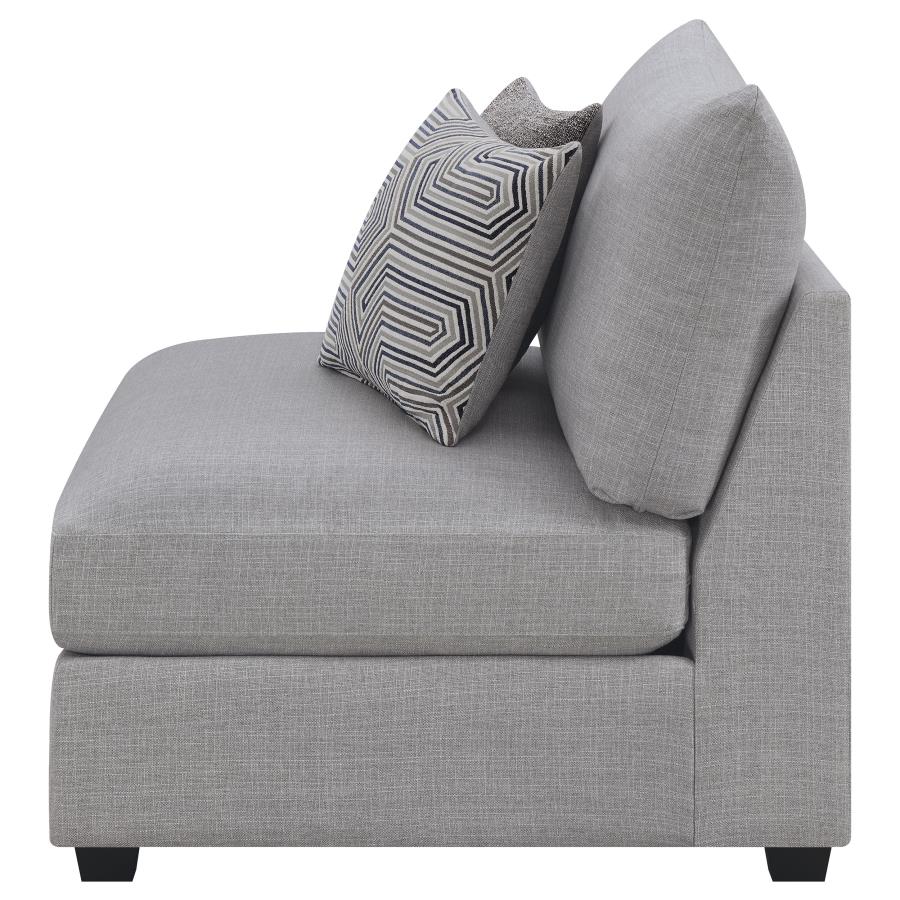 Cambria Upholstered Armless Chair Grey view 5
