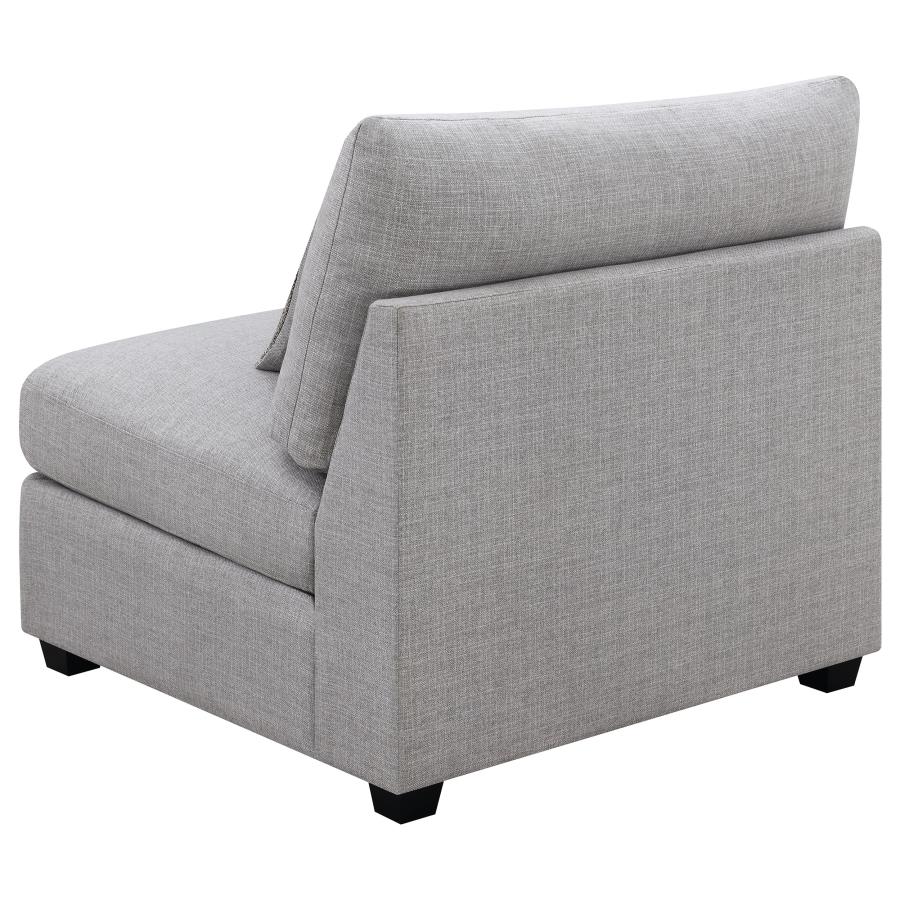 Cambria Upholstered Armless Chair Grey view 6