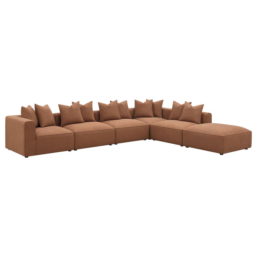 Jennifer 6-piece Upholstered Modular Sectional Terracotta view 2