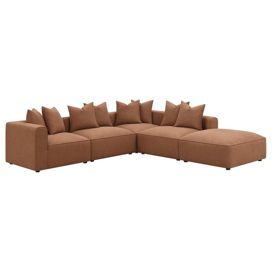 Jennifer 6-piece Upholstered Modular Sectional Terracotta view 3