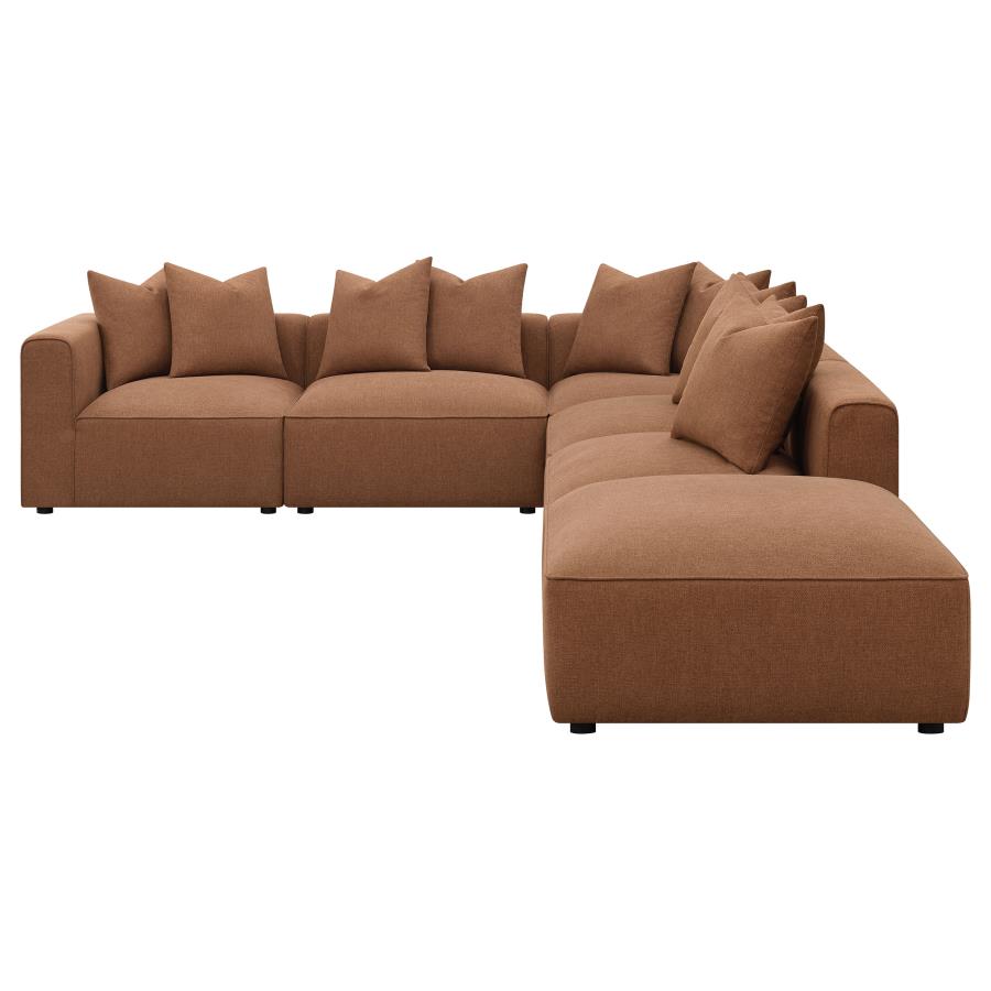 Jennifer 6-piece Upholstered Modular Sectional Terracotta view 4