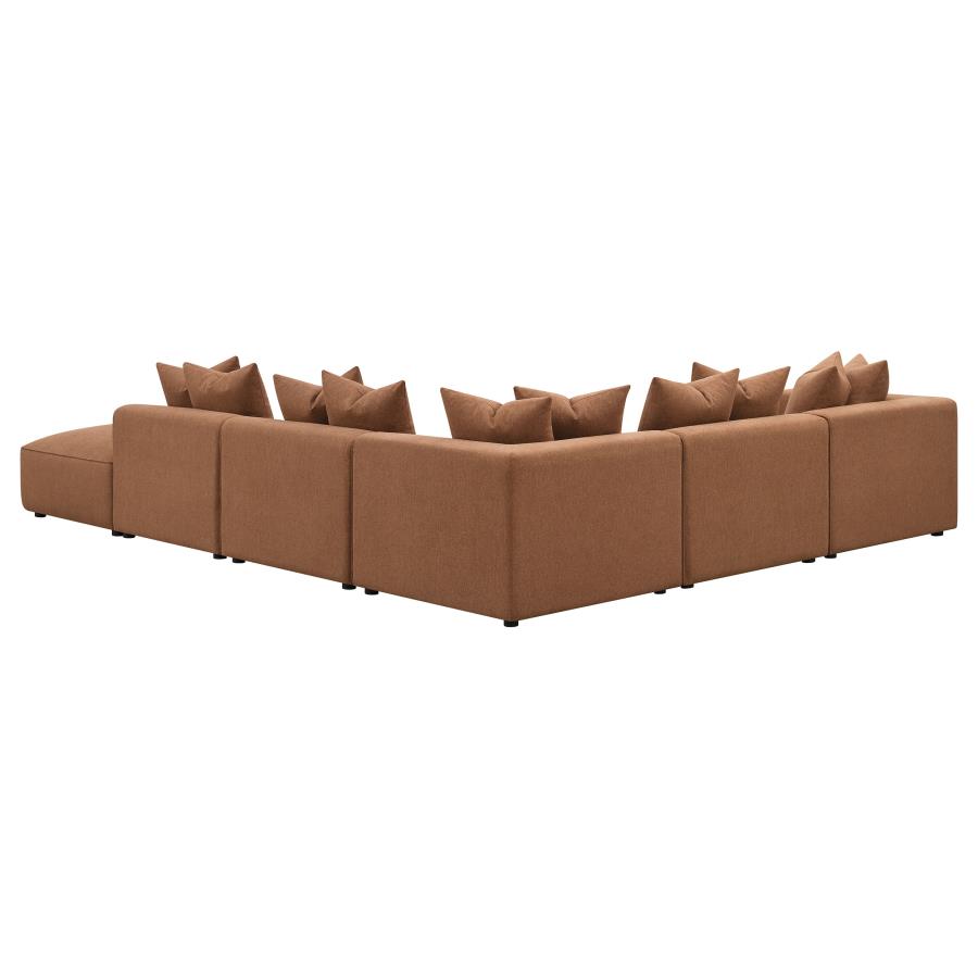 Jennifer 6-piece Upholstered Modular Sectional Terracotta view 5