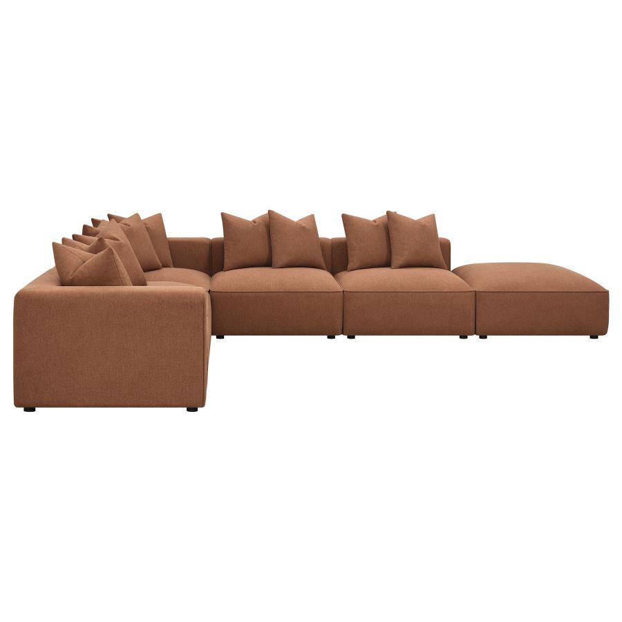 Jennifer 6-piece Upholstered Modular Sectional Terracotta view 6