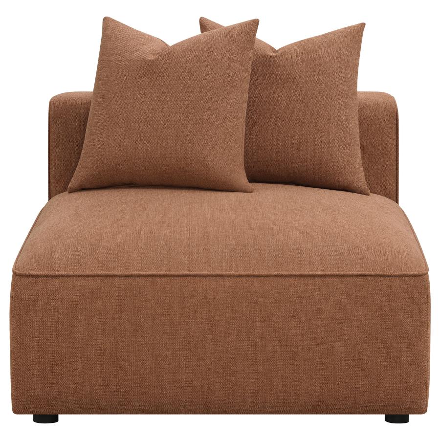 Jennifer Upholstered Armless Chair Terracotta view 3