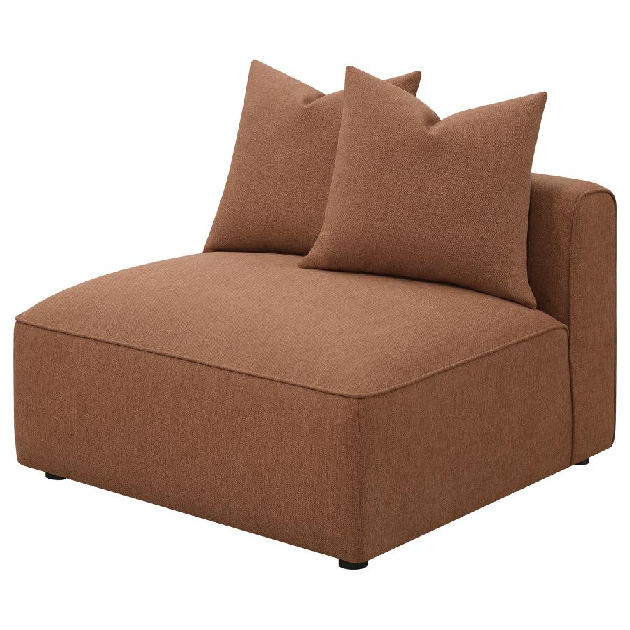 Jennifer Upholstered Armless Chair Terracotta view 4