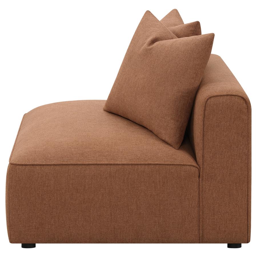 Jennifer Upholstered Armless Chair Terracotta view 5