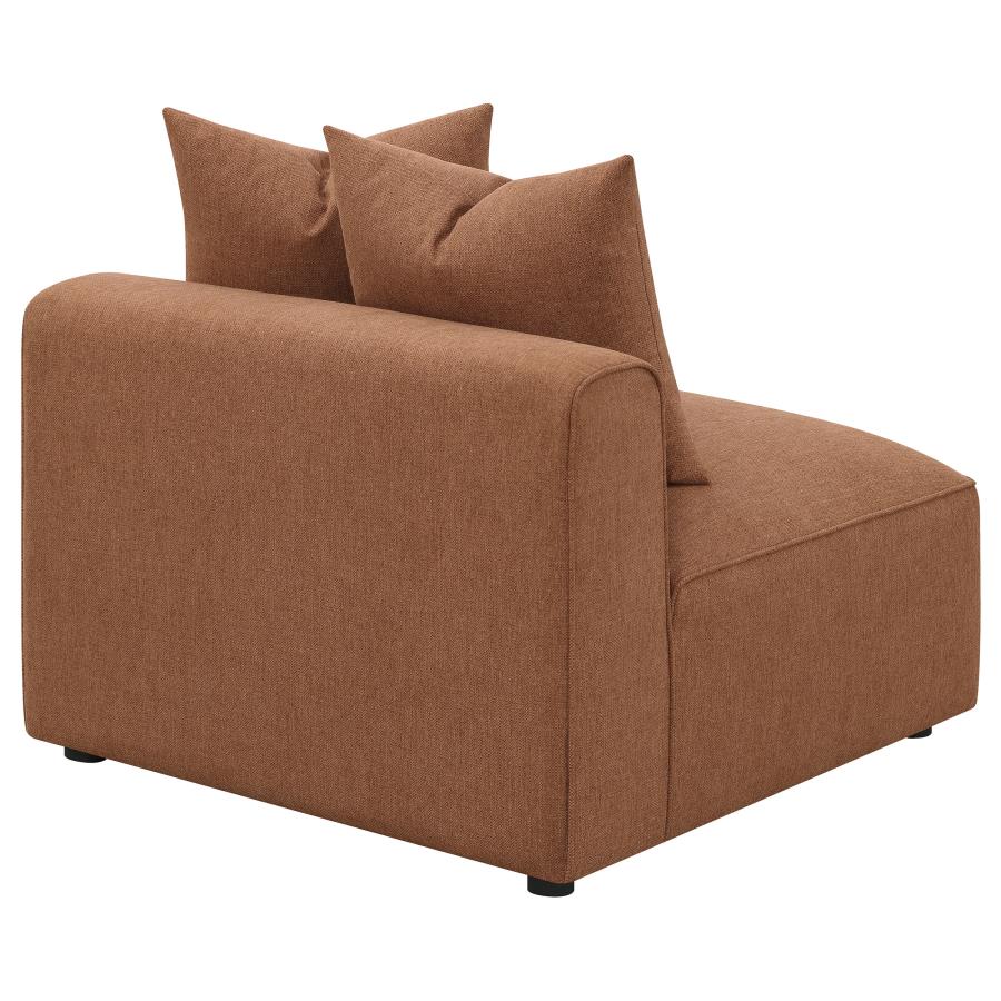 Jennifer Upholstered Armless Chair Terracotta view 7