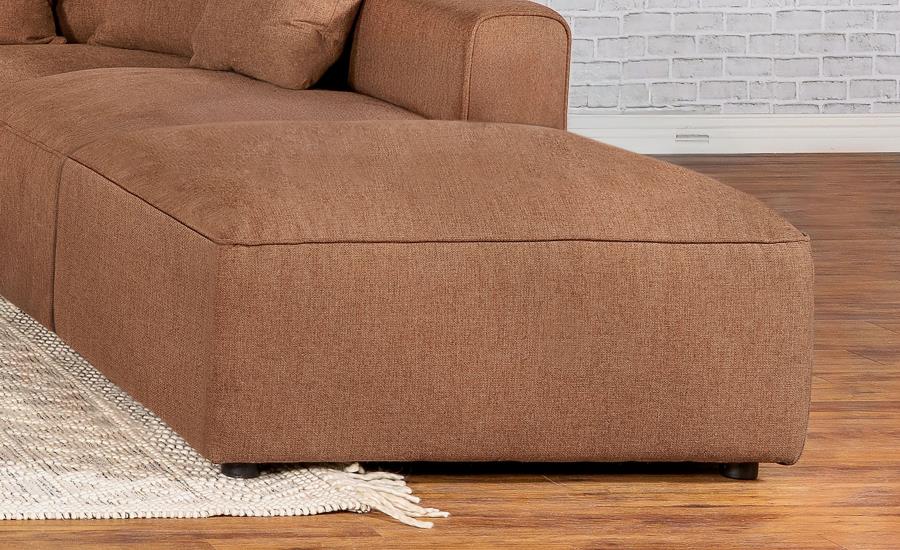 Jennifer Square Upholstered Ottoman Terracotta view 2