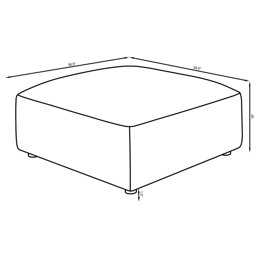 Jennifer Square Upholstered Ottoman Terracotta view 5